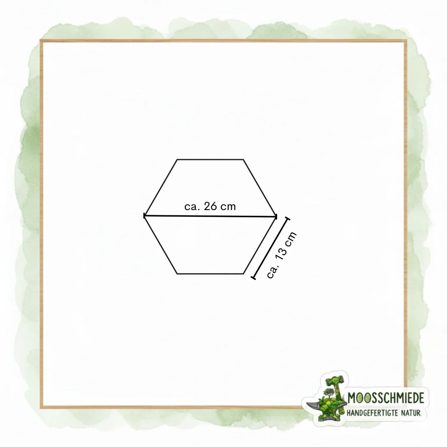 "Hexagon Moosbild (21/26/31cm) | Einzeln & erweiterbar | Kugelmoos, Farn, Amarant - Mein Shop"