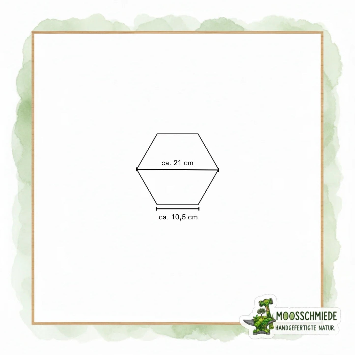 "Hexagon Moosbild (21/26/31cm) | Einzeln & erweiterbar | Kugelmoos, Farn, Amarant - Mein Shop"
