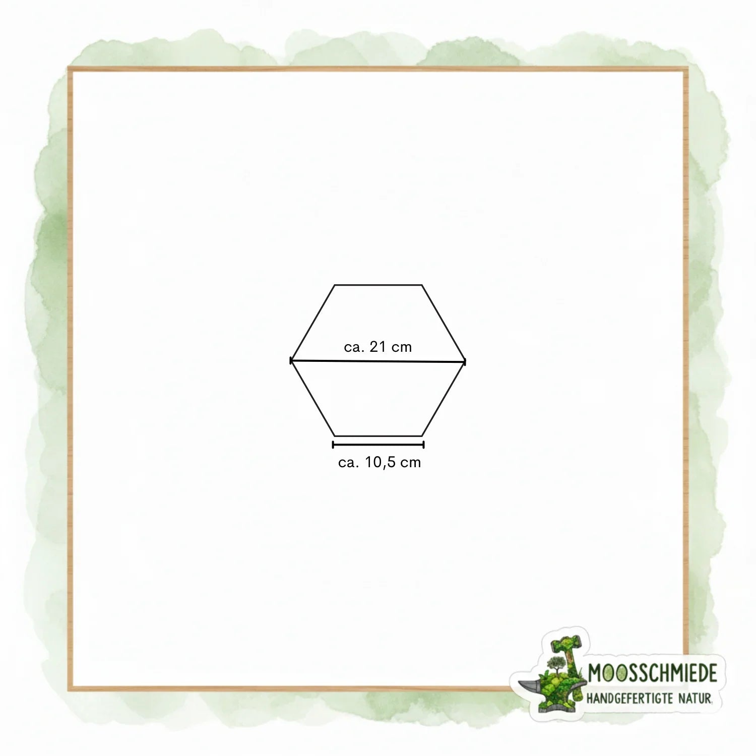 "Hexagon Moosbild (21/26/31cm) | Einzeln & erweiterbar | Kugelmoos, Farn, Amarant - Mein Shop"