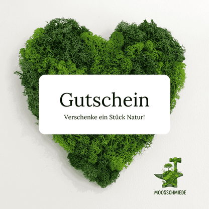 Geschenkgutschein MoosSchmiede für handgefertigte Moosbilder und Wanddeko