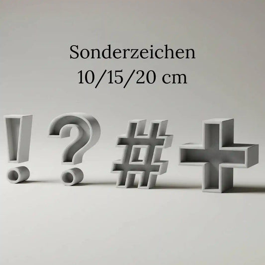 Sonderzeichenbeispiel gefüllt mit Islandmoos in 2 möglichen Farben in 10, 15 oder 20 cm