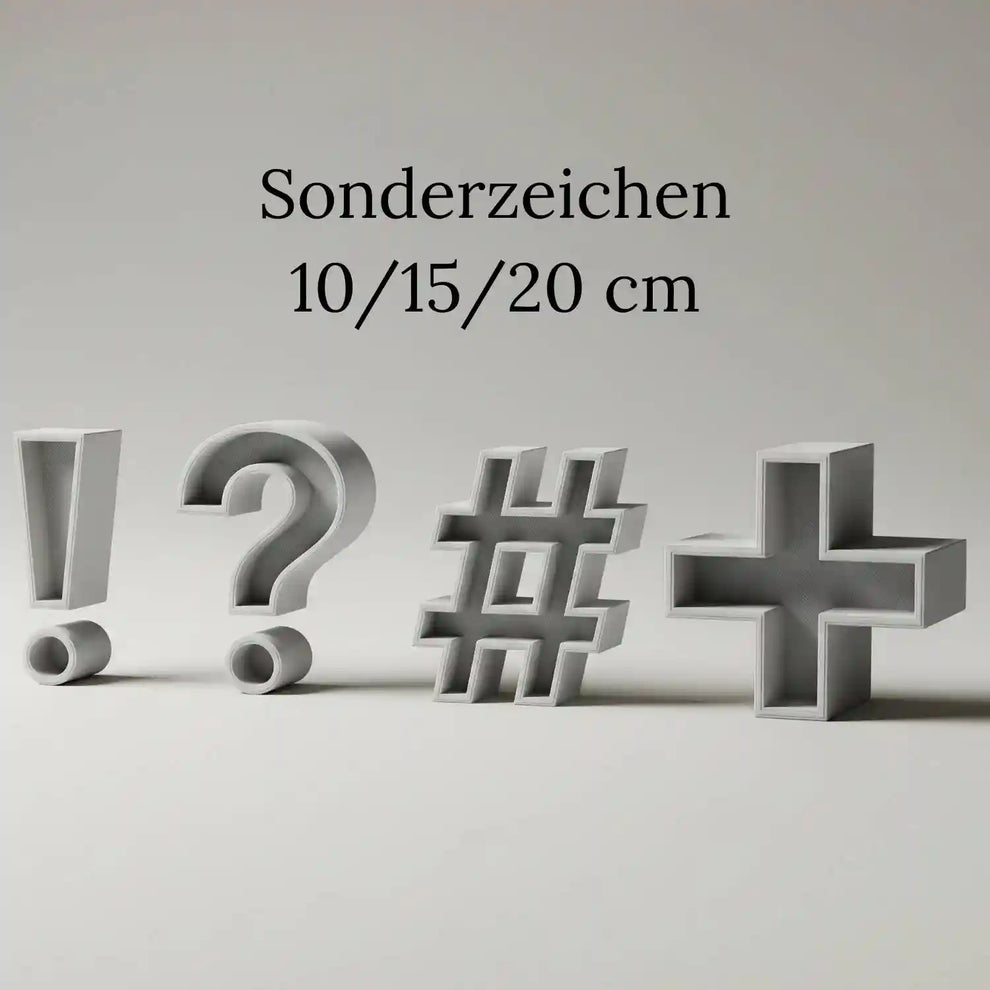 Sonderzeichenbeispiel gefüllt mit Islandmoos in 2 möglichen Farben in 10, 15 oder 20 cm