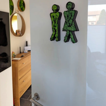 Türschild für Gäste-WC gefüllt mit Islandmoos 